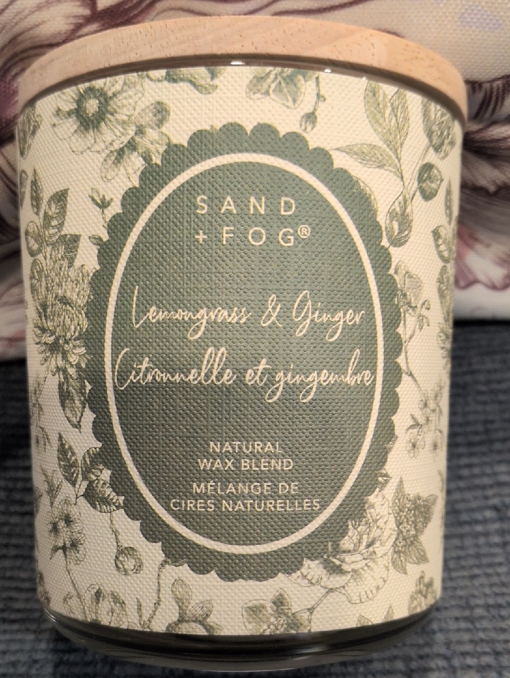 SAND+FOG Lemongrass & Ginger Candle - Sage Green